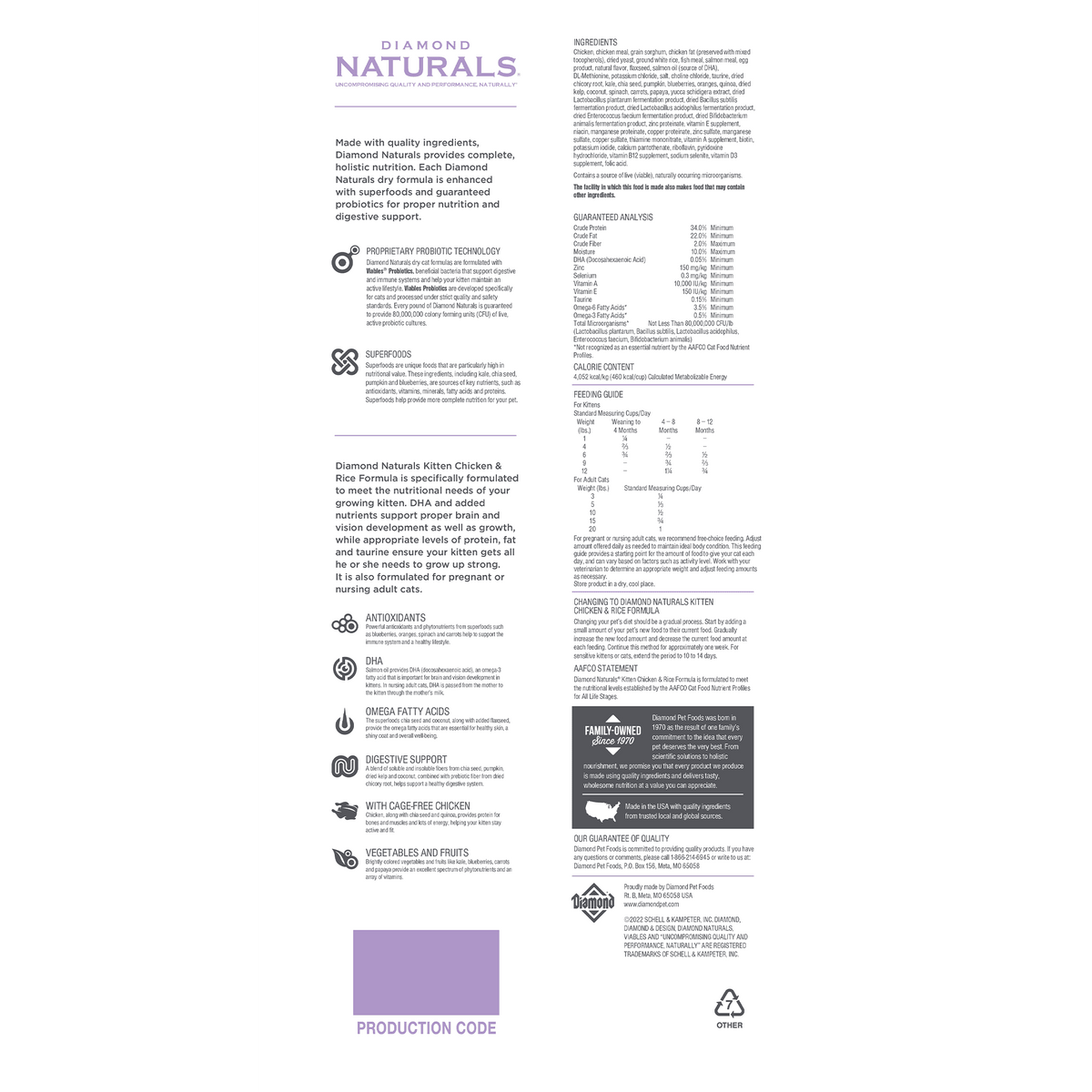 Diamond Naturals Kitten Chicken Rice Formula Dry Food Altoona IA Des Moines IA Urbandale IA West Des Moines IA Bone a Patreat