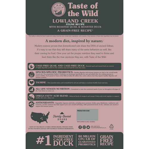 Taste of the Wild - Lowland Creek Feline with Roasted Quail & Roasted Duck Dry Cat Food