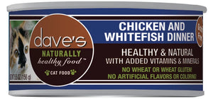 Dave's - Naturally Healthy Grain-Free Chicken & Whitefish Dinner Wet Cat Food