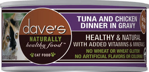 Dave's - Naturally Healthy Grain Free Tuna & Chicken Dinner in Gravy Wet Cat Food