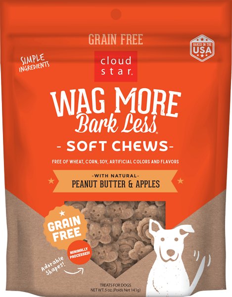 Cloud Star WMBL Soft Chewy Peanut Butter Apples Dog Treats