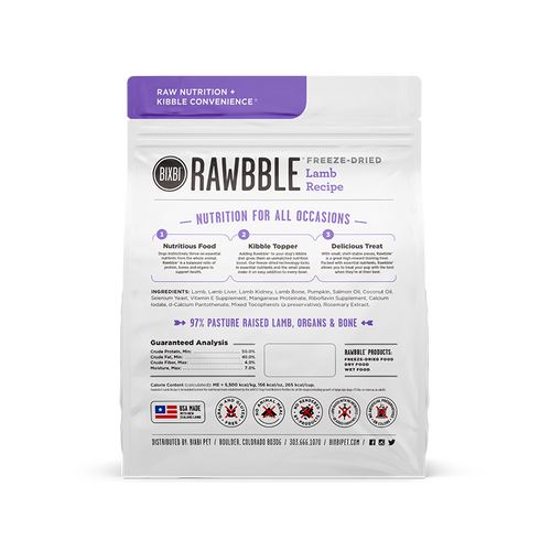 Bixbi - Rawbble Lamb Freeze-Dried Dog Food