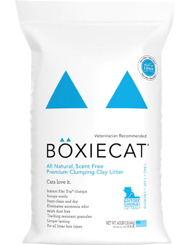 Boxiecat Scent free Premium Clumping Clay Cat Litter Des