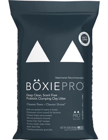 Boxiepro Clay Litter, Probiotic Clumping, Scent Free, Deep Clean - 16 lbs (7.26 kg)