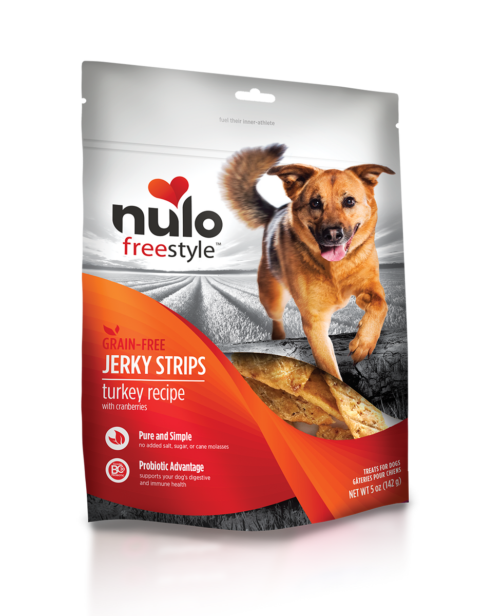 Nulo Freestyle Jerky Strips Turkey with Cranberries Recipe Dog Treats