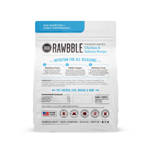 Bixbi - Rawbble Chicken & Salmon Freeze-Dried Dog Food