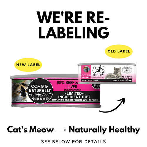 Dave's - Cat’s Meow 95% Beef & Beef Liver Pate Wet Cat Food