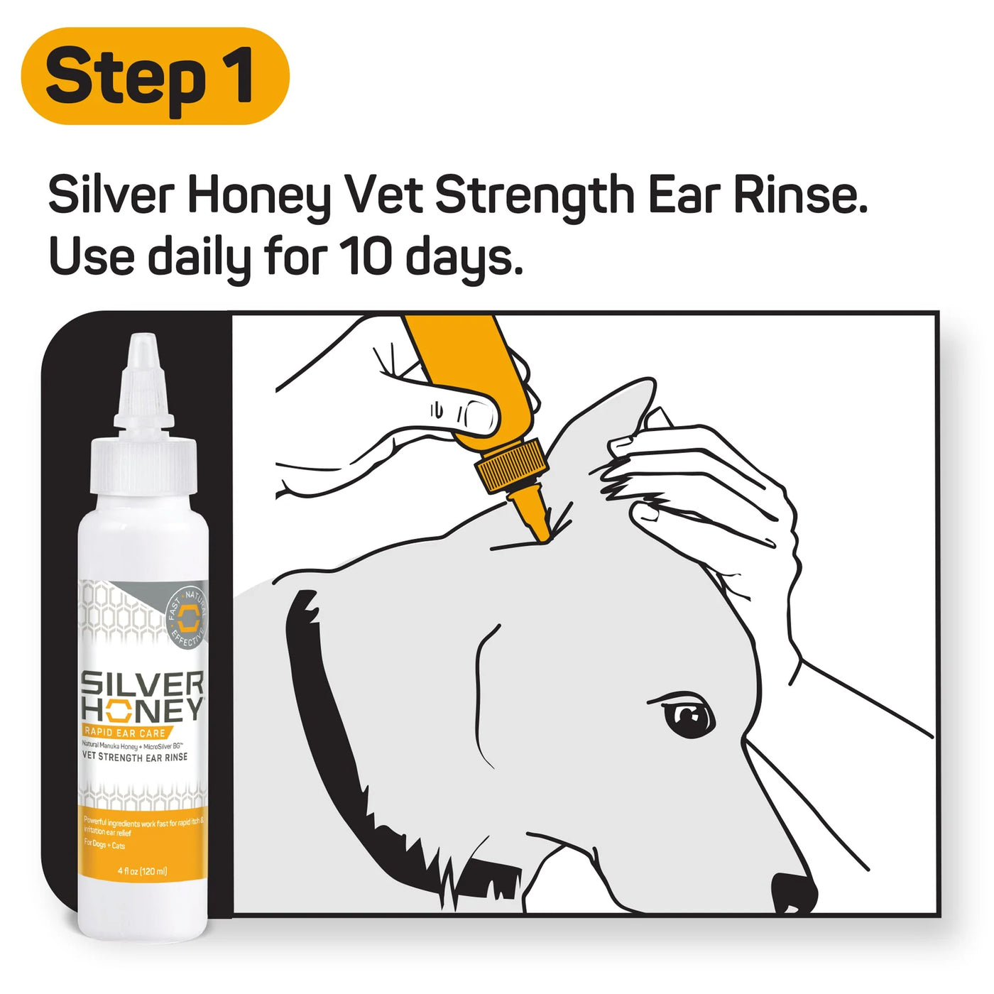 Silver Honey Rapid Ear Care Vet Strength Pet Wipes