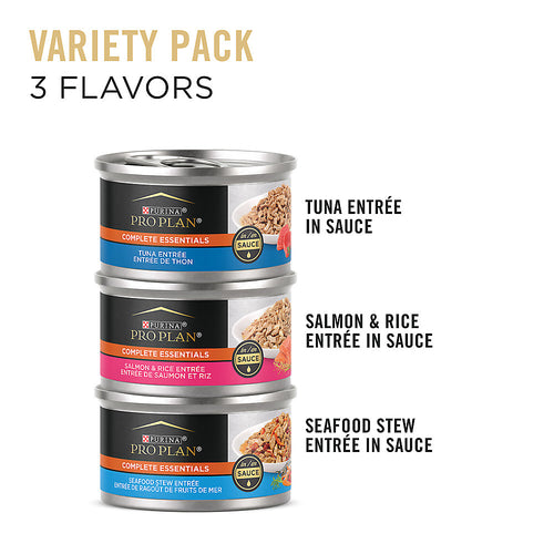 Purina Pro Plan - Tuna, Salmon & Rice, and Seafood Stew Entrée Wet Cat Food