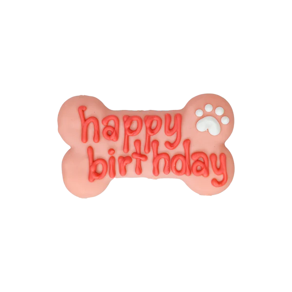 Bosco & Roxy's - Happy Birthday Bone 6" Pink Dog Treat