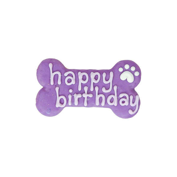 Bosco & Roxy's - Happy Birthday Bone 6" Violet Dog Treat