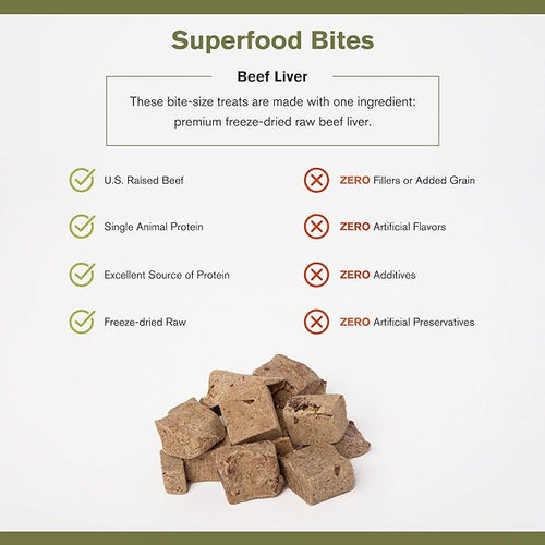 Badlands Ranch - Superfood Bites Beef Liver Grain-Free Freeze-Dried Raw Dog Treats