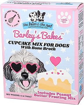 The Bear and The Rat - Cupcake Mix with Bone Broth and Peanut Butter Frosting Dog Treat
