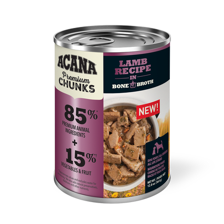 ACANA Lamb Recipe in Bone Broth Premium Chunks Dog Food 12.8 oz