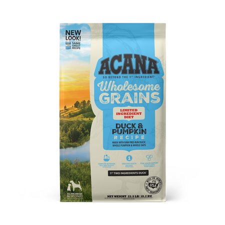 Acana - Wholesome Grains, Duck & Pumpkin Recipe, Limited Ingredient Diet Dry Dog Food