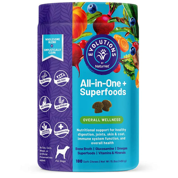 NaturVet - Evolutions All-In-One plus Superfoods Soft Chews Support for Dogs