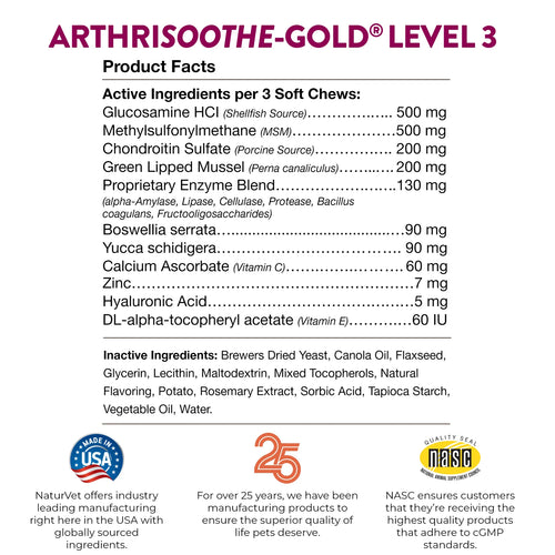 NaturVet - ArthriSoothe-Gold Soft Chews for Dogs
