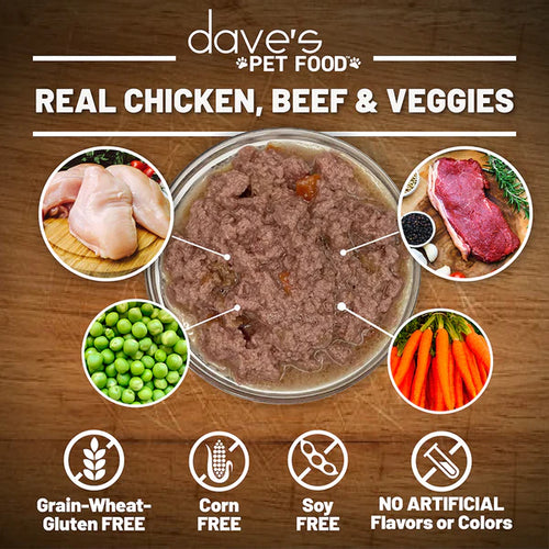 Dave's Pet Food - Gravylicious Chicken & Beef with Veggies Pate Dinner Wet Dog Food