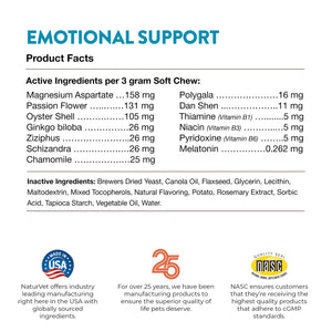 NaturVet - Emotional Support Calming Aid (24/7 support) for Dogs