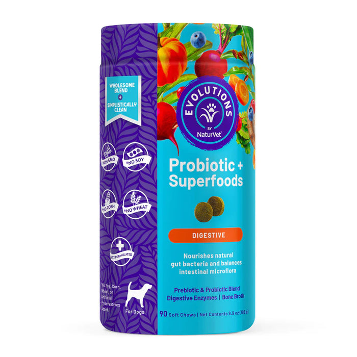 NaturVet - Evolutions Probiotic plus Superfoods Soft Chew for Dogs