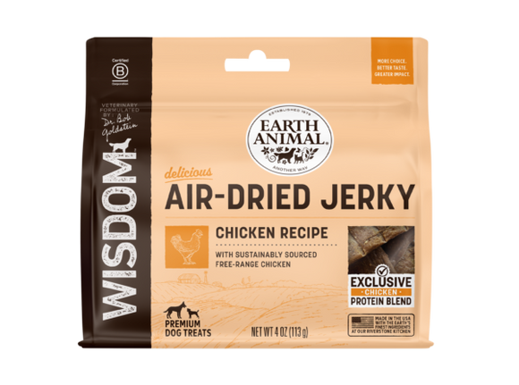 Earth Animal - Wisdom Air-Dried Chicken Recipe Jerky Dog Treats