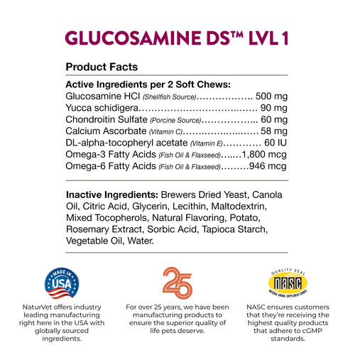 NaturVet - Glucosamine DS Soft Chews for Dogs