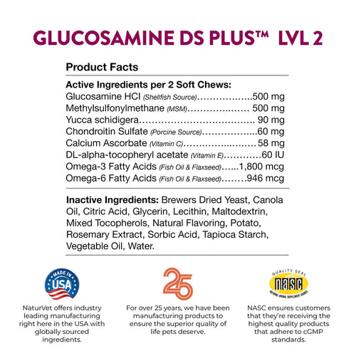 NaturVet - Glucosamine DS Plus Soft Chews for Cats & Dogs
