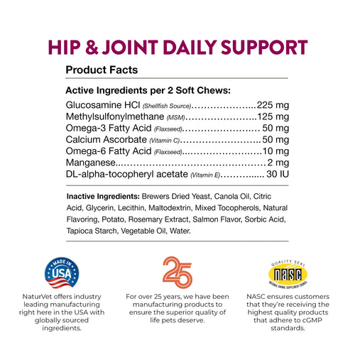 NaturVet - Hip & Joint Soft Chews for Cats