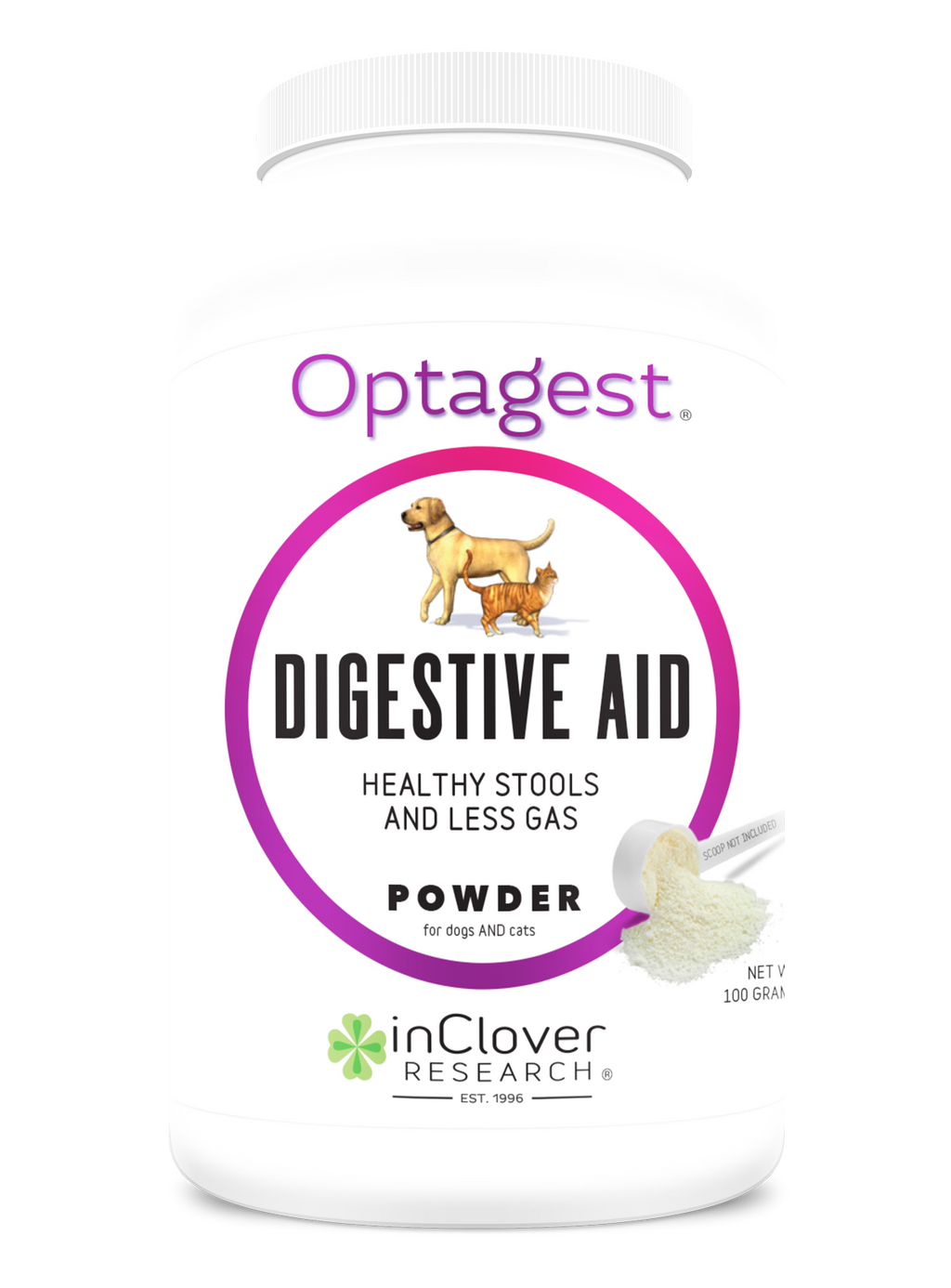 Inclover - Optagest Plant Based Prebiotics & Digestive Enzymes for Dogs & Cats