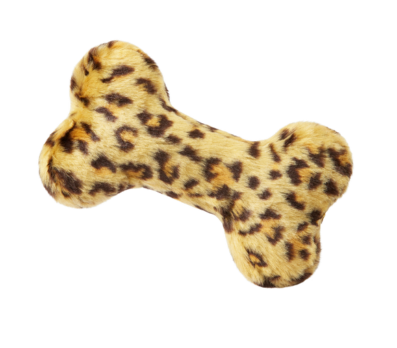 Fluff & Tuff - Leopard Bone Dog Toy