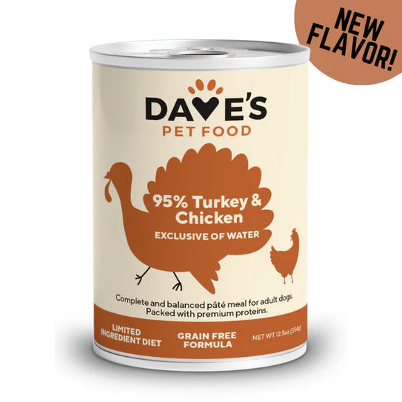 Dave's Pet Food - 95% Premium Meats Turkey & Chicken Wet Dog Food