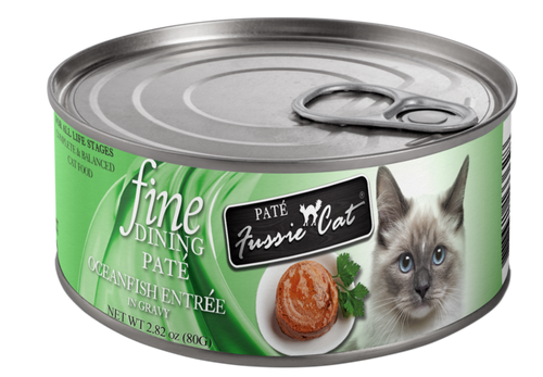 Fussie Cat Fine Dining - Pate - Oceanfish with Salmon Entree in gravy Cat Food