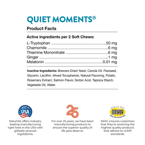 NaturVet - Quiet Moments Soft Chews for Cats