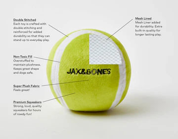 Jax & Bones - 3 Tennis Ball Plush Dog Toy