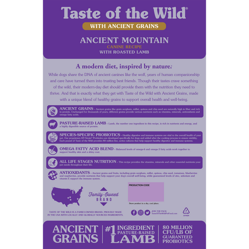 Taste of the Wild - Ancient Mountain Canine with Roasted Lamb Dry Dog Food