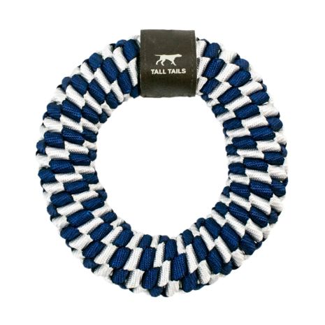 Tall Tails - Navy Braided Toy Ring Dog Toy