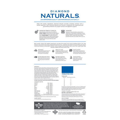 Diamond Naturals - Adult Dog Beef Meal & Rice Formula Dry Dog Food
