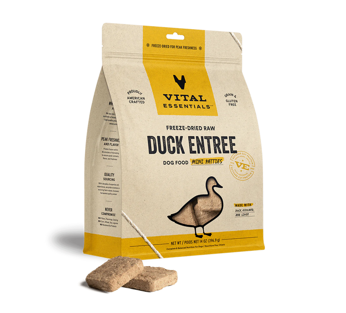 Vital Essentials - Freeze-Dried Raw Duck Entree Mini Patties Dog Food