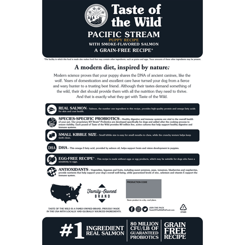 Taste of the Wild - Pacific Stream with Smoke-Flavored Salmon Puppy Dry Dog Food