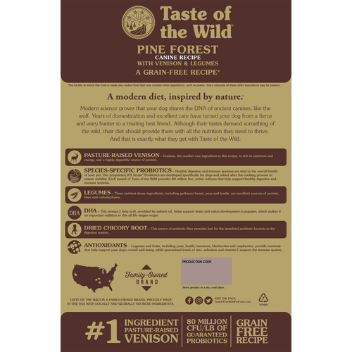 Taste of the Wild - Pine Forest with Venison & Legumes Dry Dog Food