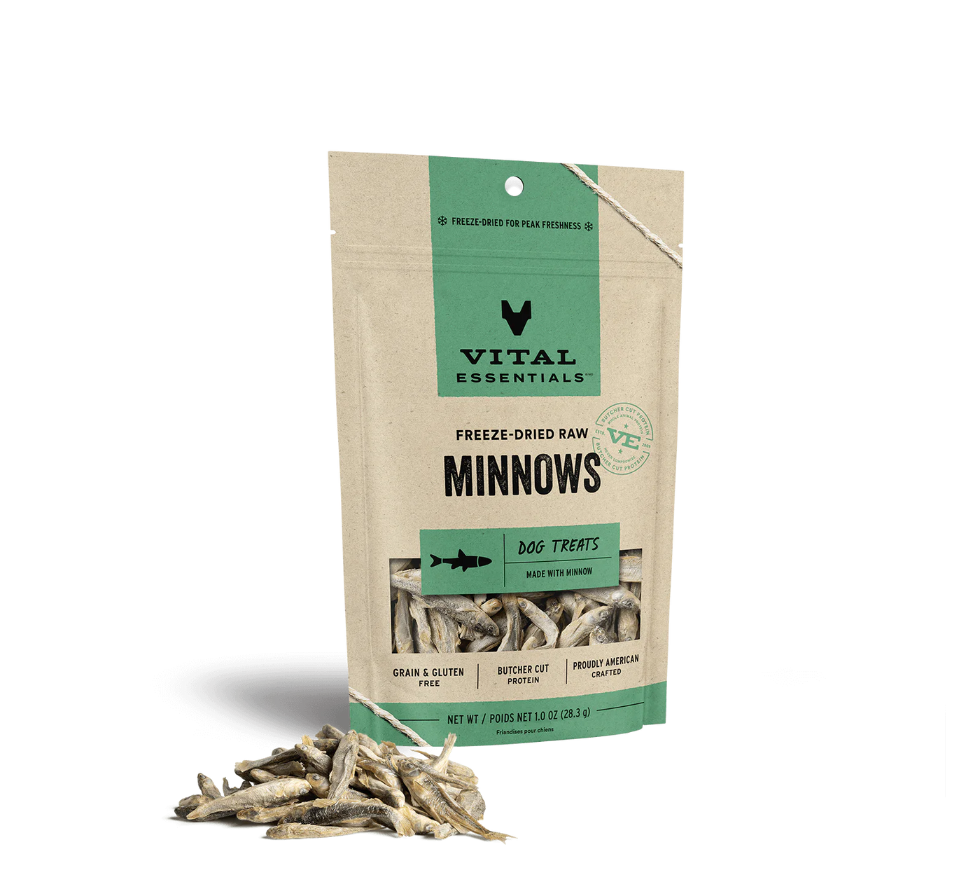 Vital Essentials Freeze Dried Minnows Dog Treats 1 oz