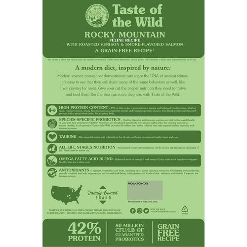 Taste of the Wild - Rocky Mountain Feline with Roasted Venison & Smoke-Flavored Salmon Dry Cat Food