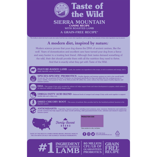 Taste of the Wild - Sierra Mountain with Roasted Lamb Dry Dog Food