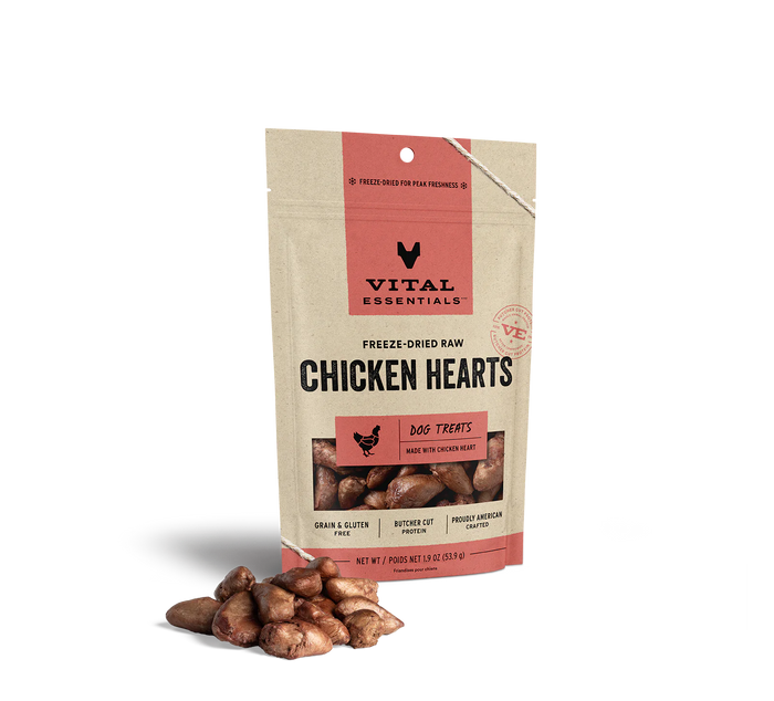 Vital Essentials - Freeze-Dried Raw Chicken Hearts Dog Treats