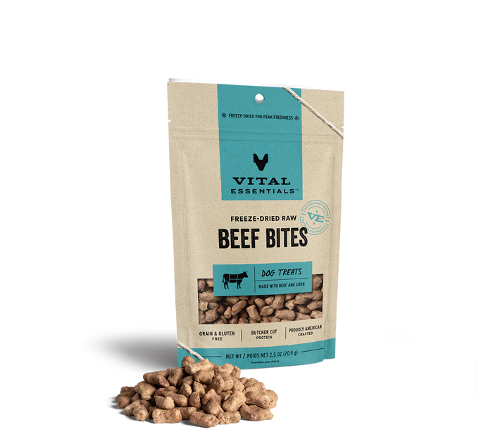 Vital Essentials - Freeze-Dried Beef Bites Dog Treats