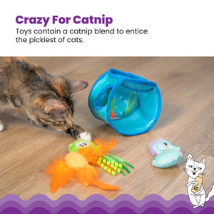 Outward Hound - Hide & Seek Fish Bowl Puzzle Cat Toy