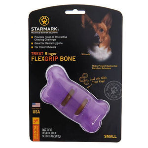Starmark - Treat Ringer Flexgrip Bone Dog Toy