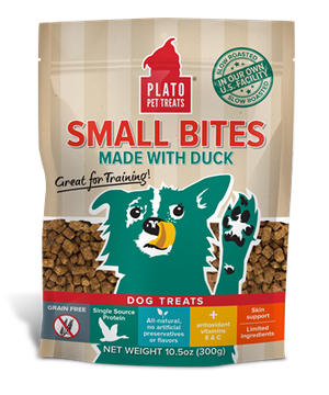 Plato Pet Treats - Small Bites Duck Meaty Morsel Dog Treats