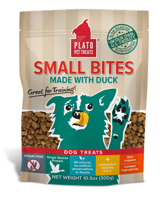 Plato Pet Treats - Small Bites Duck Dog Treats