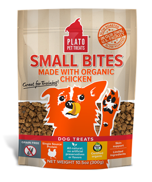 Plato Pet Treats - Organic Chicken Small Bites Dog Treats